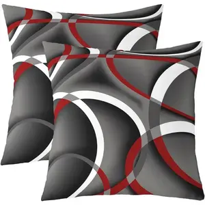 2pcs Modern Geometric Thread Double-Sided Printed Pillowcases, Envelope Style Closure, Suitable for Sofas, Living Rooms, Bedrooms, Hand Washed Only, 100% Polyester Fiber, 18X18 Inches (Excluding Pillow Core), Suitable As a Father'S Day Gift