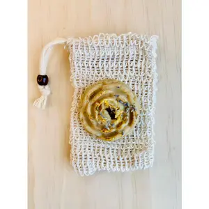 Soap Saver Bag - Sisal & Cotton Pouch - 3.5" x 5.5"