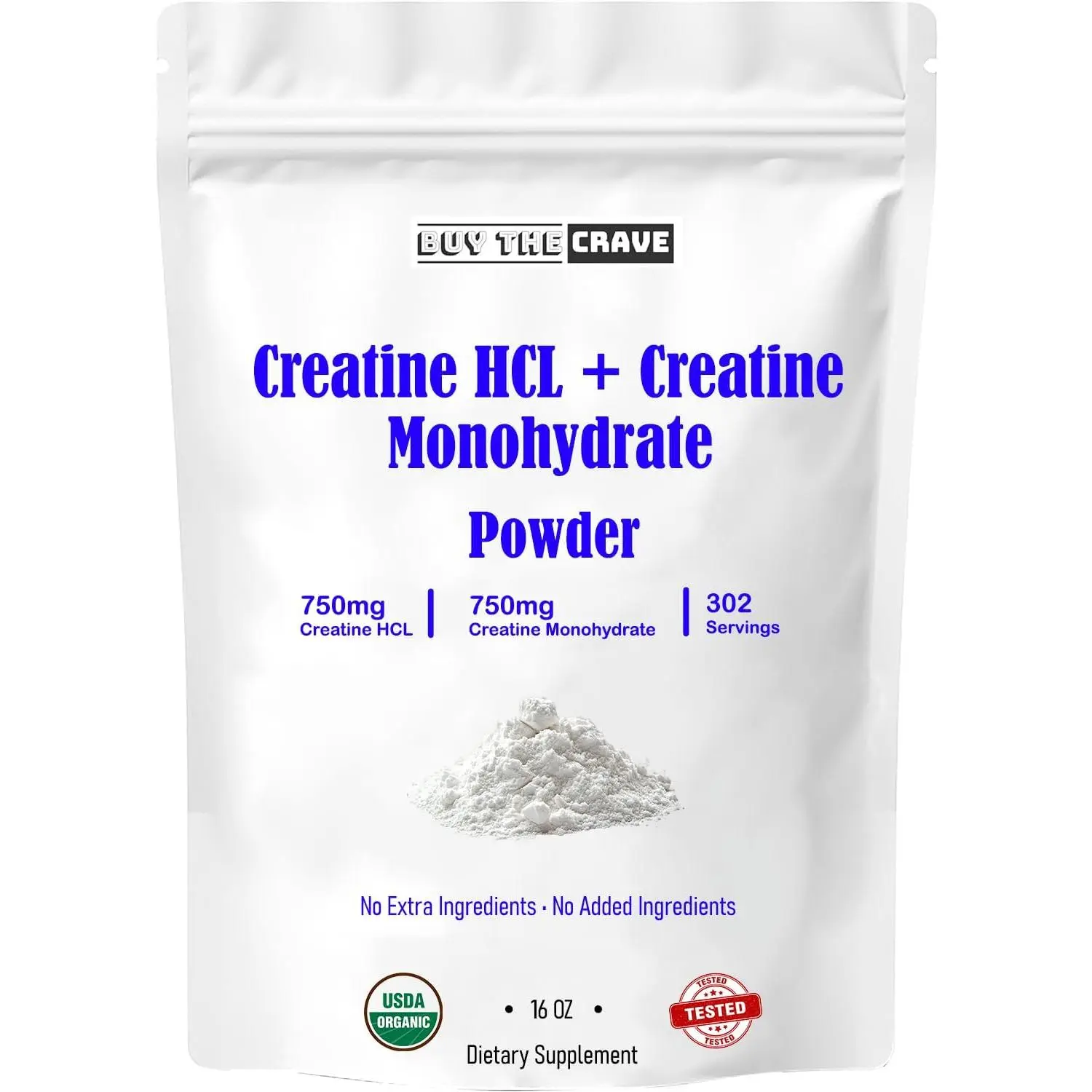 Creatine HCL + Creatine Monohydrate Mix, Less Sour & Easier to Consume, Post Workout Muscle Builder for Men & Women,Creatine Hydrochloride + Monohydrate, 16 OZ (454g)
