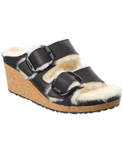 Papillio by Birkenstock Nora Big Buckle Narrow Leather & Shearling Sandal