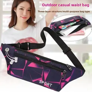 Fanny pack men's and women's new multi-functional outdoor sports close-fitting mobile phone bag trendy student Korean version casual messenger bag breast bag