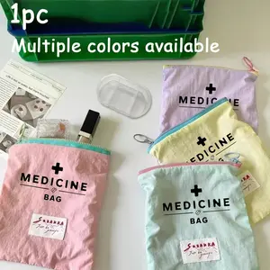 Portable Medicine Bag with Print Design, Travel Essential Organizer for Medicines, Cosmetics, Phone & Small Items, Perfect Gift