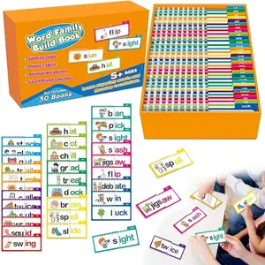 30 Reading Rhyming Turn-the-Page Education Reading Game; Word Family Reading and Rhyming Vocabulary Flash Cards