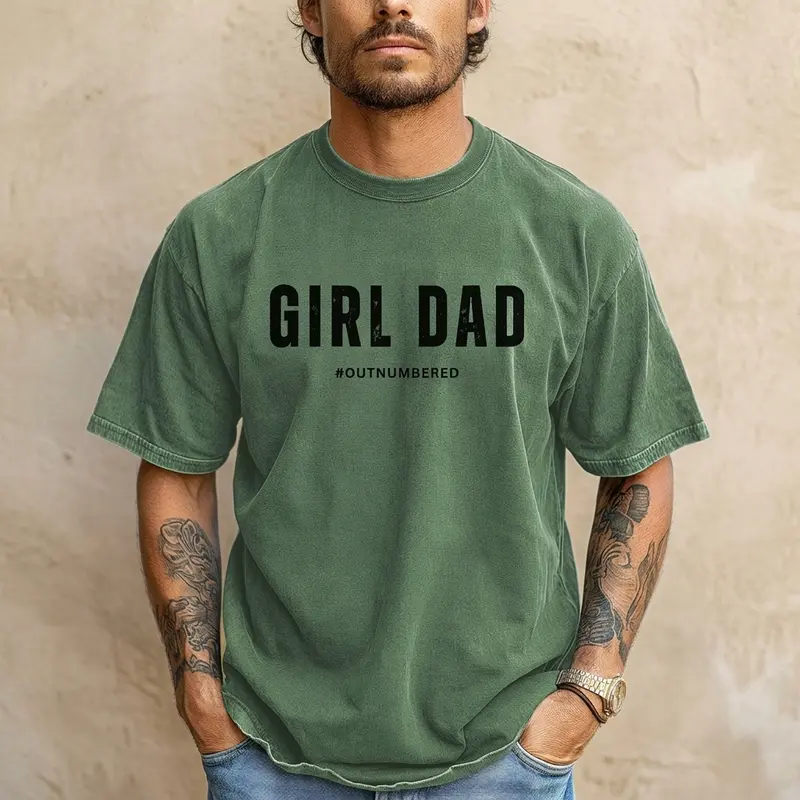 Girl Dad Shirt, Outnumbered Dad Tee, Funny Dad of Girls Shirt, Comfort Colors Fatherhood Graphic Tee, Father’s Day Gift for Dad, Trendy Papa Shirt for Men, Minimalist Dad Life Tee, Soft Vintage Unisex Shirt, Proud Girl Dad Apparel