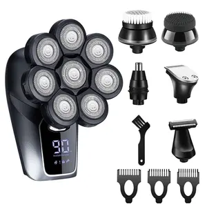 Electric Shaver Set, 6 in 1 Hair Clipper, Rechargeable Hair Trimmer with 8 Cutter Head, Multifunctional Shaving Head, Haircut Machine, Manscaped Shaver, Men's Grooming Tool, Household Haircut Shaver, Trimmers for Men, Durable Shaving Products