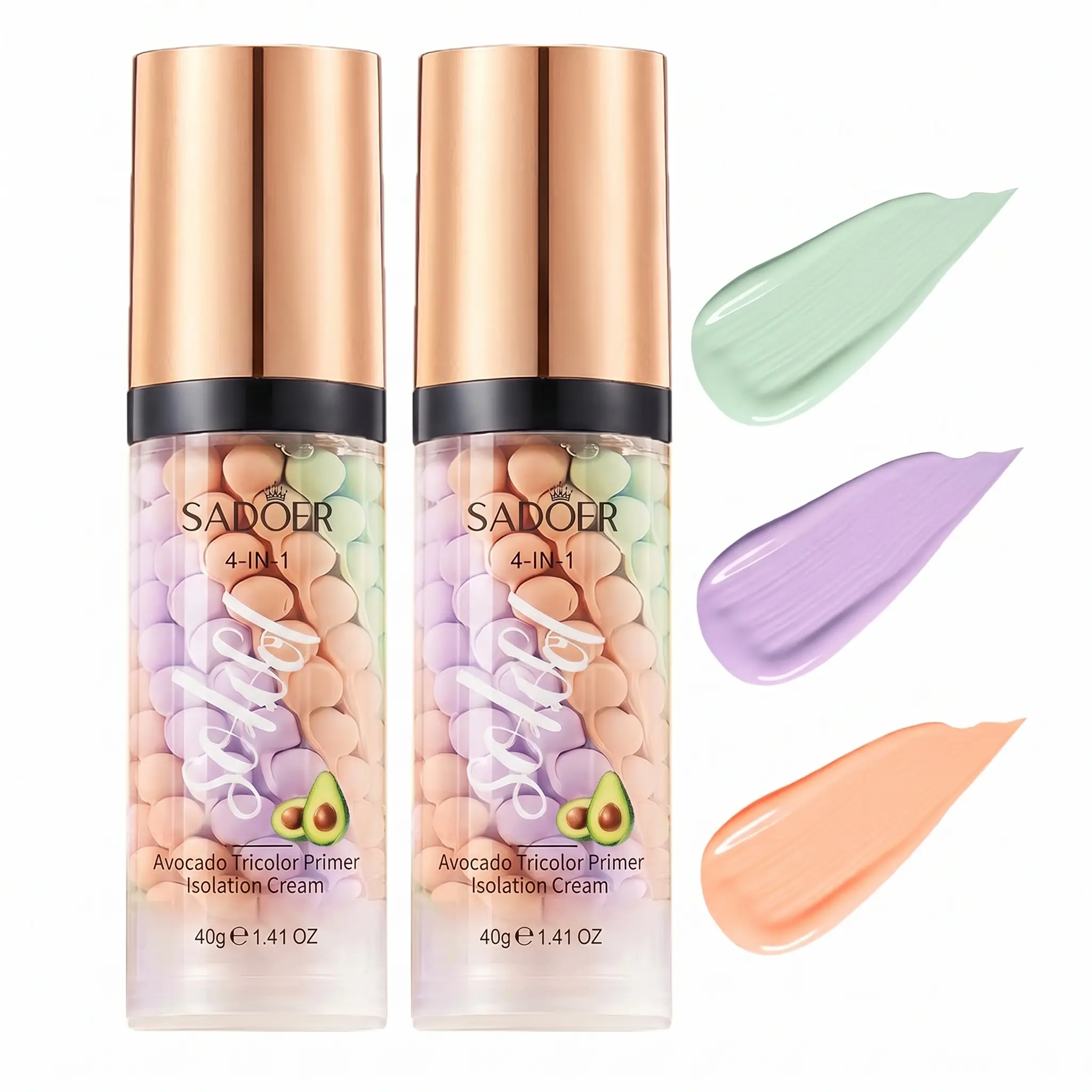 3-in-1 Color Correcting Primer,with SPF 50 PA+++ ,Sunscreen Isolation Cream| One Step Skin Tone Corrector for Dark Circles & Fine Lines，Brightens Skin