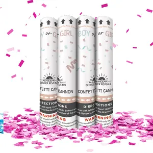 12" Confetti Cannon in Pink (Set of 4)
