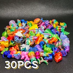 Mini 3D Printed Animal Model Set, Easter Birthday Gift & Car Decoration, All-Season Fairy Garden Art Sculpture, Mini Moss Landscape