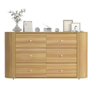 9 Drawer Dresser with Power Outlet & USB, Vintage Wood Storage Cabinet with Metal Handles