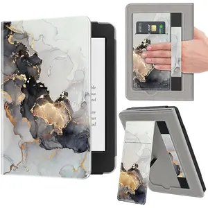 Stand Case for 7"/6.8" Kindle Paperwhite (12th/11th Generation-2024/2021) and Kindle Colorsoft Signature Edition, PU Leather Case  Protective Cover with Auto-Wake/Sleep, Marble Moire