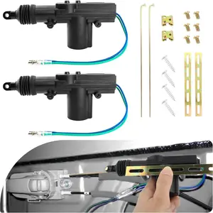 2PCS 2 Wire 12V Universal Motorized Car Door Lock Actuator with Tool Set Power Door Unlock Kit Car Accessories Fits Most Vehicles