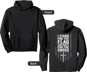 I Stand For The Flag And Kneel For The Cross - USA (ON BACK) Pullover Hoodie