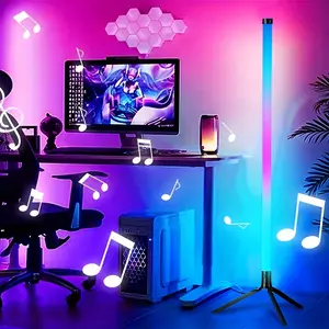 Smart RGB Floor Lamp, Music Sync Color Changing LED Corner Lamp Dimmable Standing Lamp for Bedroom, Living Room, Gaming Room, Party Decor