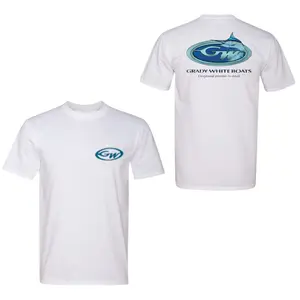 Grady‑White Boats Marlin Logo T‑Shirt, Double‑Sided Ocean Fishing Tee, Premium White Unisex Shirt for Boat Owners & Anglers