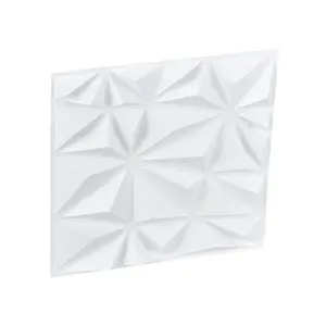 【fathersdaygift】VEVOR 3D Wall Panels 33-Pack 11.81 x 11.81'' PVC 32 Sq.Ft Coverage Diamond Matte White, Customizable Diy Design, Durable Pvc, Geometric Wall Panels