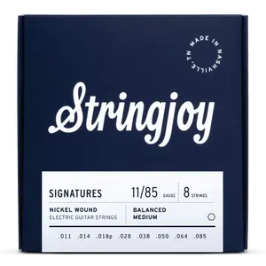 Stringjoy 11-85 8-String Balanced Medium Gauge Signatures - Nickel Wound Electric Guitar Strings