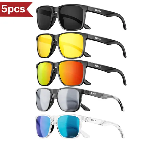 SCVCN 5-Pack Unisex Polarized Sunglasses with UV400 Protection - Men's Polarized Sunglasses for Fishing, Driving, Men's Sunglasses Polarized outdoor glasses activity summerwins