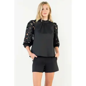 Eyelet Long Sleeve Top