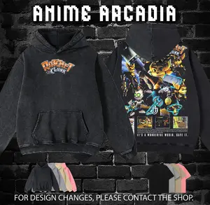 Anime Arcadia 'Ratchet & Clank' Hoodie 100% Premium Cotton Oversized Fit Pre-Washed Unisex Classic Top American Made