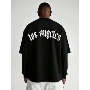 Los Angeles Gothic Print Graphic Tee Streetwear Style Casual Oversized Shirt Urban Minimal Aesthetic