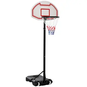 Soozier Portable Basketball Hoop System Stand with Backboard, Wheels, Height Adjustable for Indoor Outdoor Use