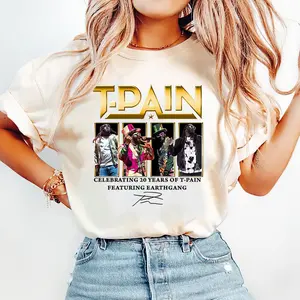 T-Pain Celebrating 20 Years T-Shirt, Anniversary Graphic Tee, Music Milestone Shirt, Gift for T-Pain Fans
