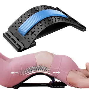 Back Stretcher for Lower Back Pain Relief, 4 Level Adjustable Lumbar Back Cracker Board, Back Cracking Device, Back Massager for Scoliosis, Spine Decompression, Relaxation Aid