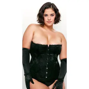 Plus Size Strapless Brocade Corset