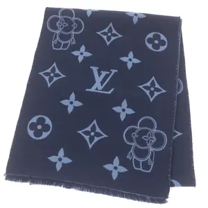 Pre-owned Louis Vuitton Cotton Small Leather Goods Monogram Vivienne Wool Scarf