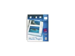 Avery 13406 Photo Pages for Four 4 x 6 Horizontal Photos, 3-Hole Punched, 10/Pack