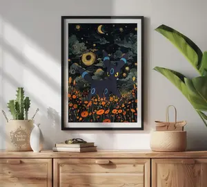 Shiny Umbreon Poster Japanese Style Pokemon Inspired Anime Artwork - Printable Wall Art for Bedroom Decor, Shiny Umbreon Pokemon (Frame Not Included)