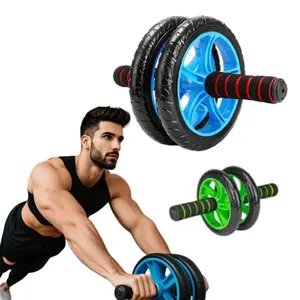 Abs Exerciser Double Wheel Roller, Quiet Dual-Wheel Core Trainer for Waist & Abdominal Strength, Compact Home Fitness Equipment for Core Workouts,Summervibes