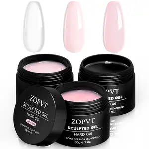 Zopvt Nail Extension Hard Gel, 30g Large Capacity, Transparent Color, Light, Light Nude, Suitable for Nail Extensions & Arc Construction