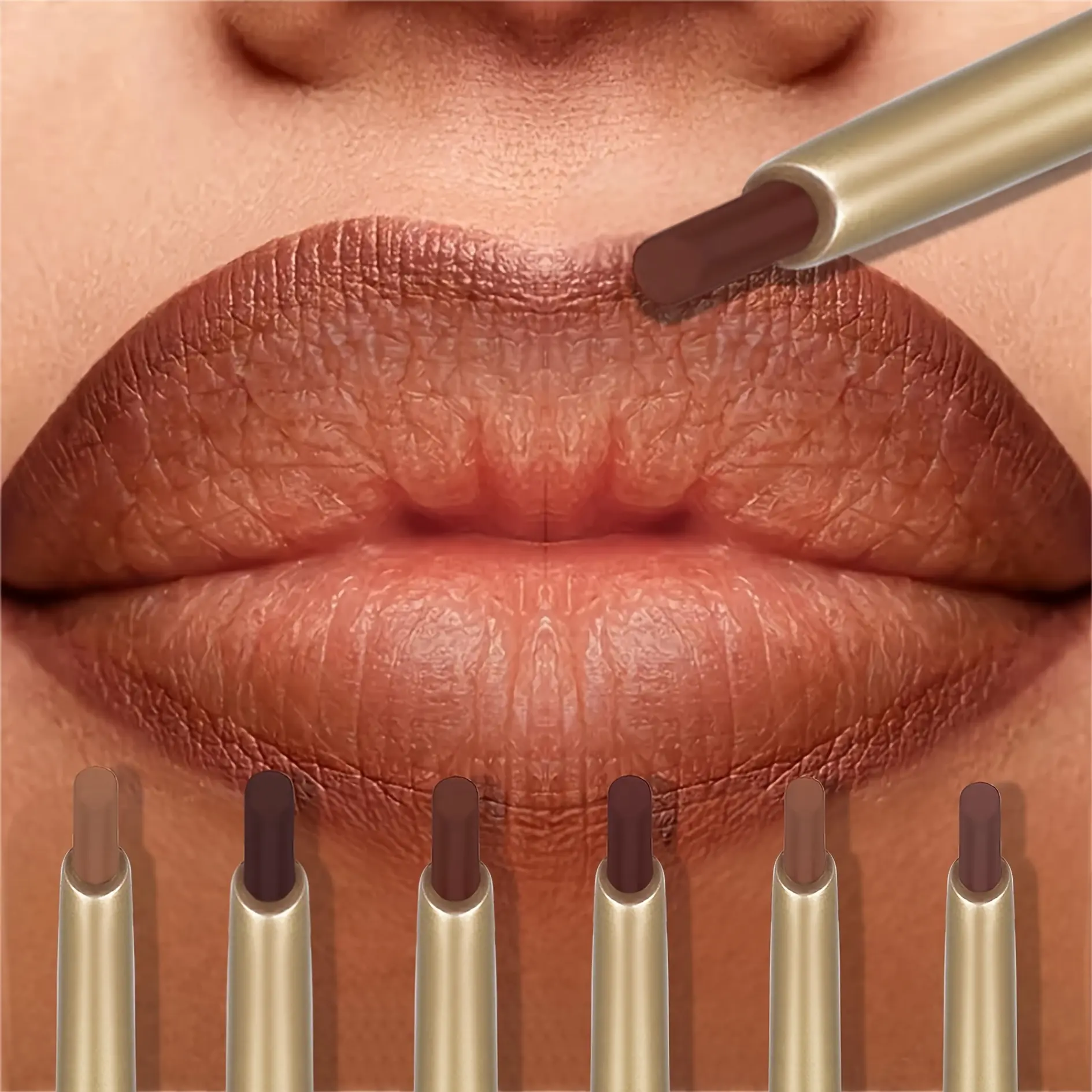 6pcs/set Lip Liner Kit, Lipstick And Liner, Matte & Lipstick Pencil, Smooth, Non-Stick Cup Lip Gloss, Valentine's Day Gift