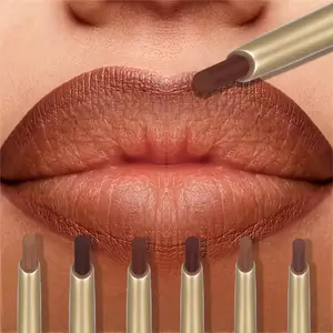 6pcs/set Lip Liner Kit, Matte & Lipstick Pencil, Smooth, Non-Stick Cup Lip Gloss, Valentine's Day Gift