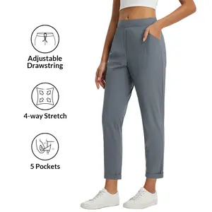baleaf Womens Travel Pants with Zipper Pockets Stretchy Work Pants Business Casual Slacks Golf Pants Dressy with Pockets
