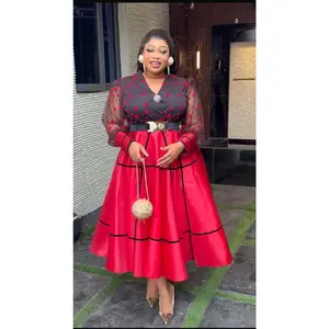 Red Polka Dot Twirl Skater Dress: Wedding Guest Outfit Graduation Birthday Party Church Anniversary Gala Cocktail