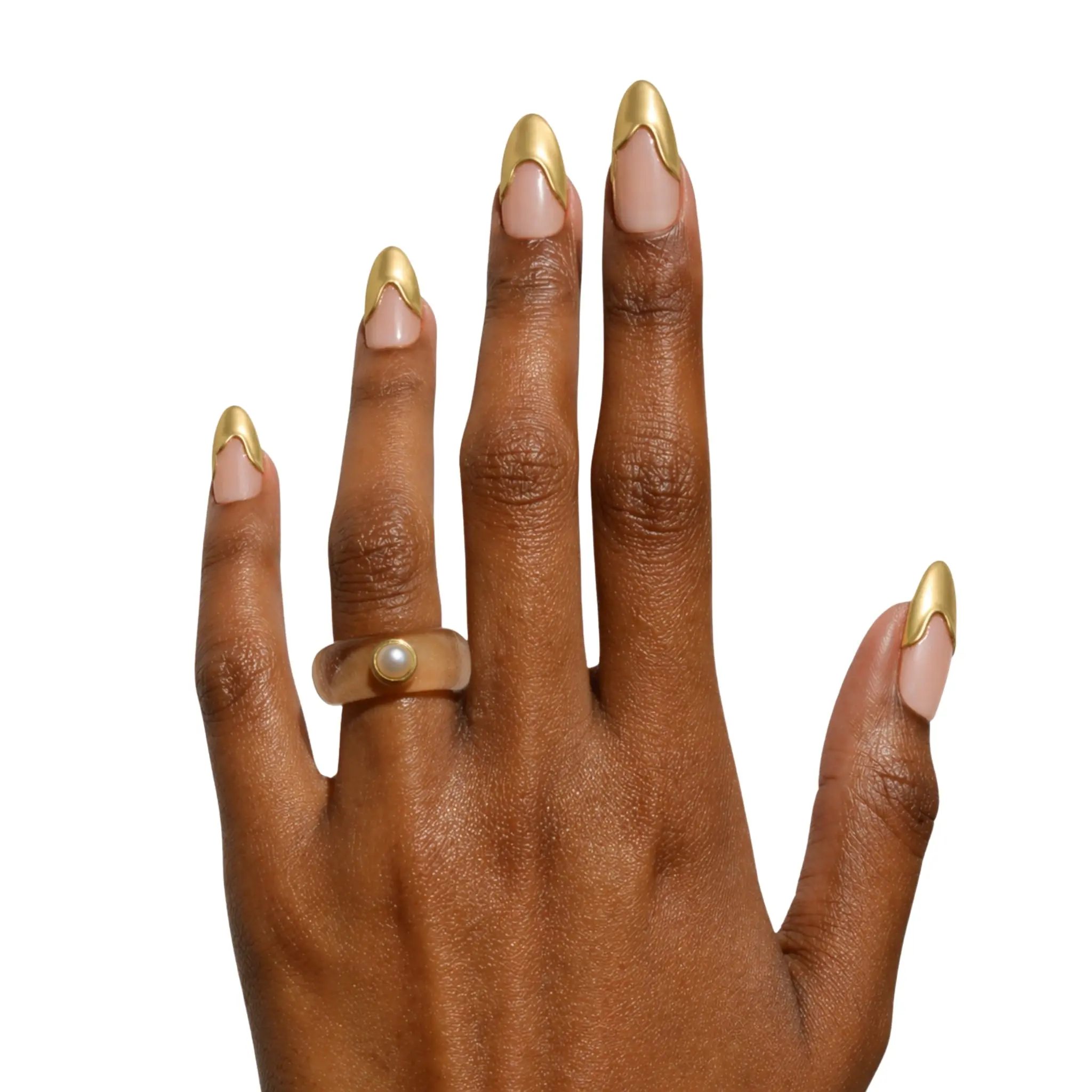 PaintLab Gold Bougie Almond Press-On Nails