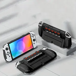 Game Console Protective Case with Game Card Slot, 1 Count Shockproof Protective Cover with Ergonomic Comfortable Handle, Console Accessories for Nintendo Switch OLED 2021
