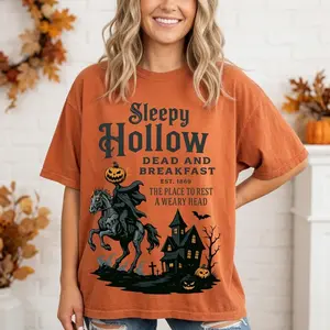 Sleepy Hollow Halloween Comfort Colors Shirt, Gothic Horror Tee, Spooky Season, Retro Fall Halloween Shirt, Summerween Tee