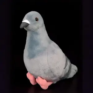 1pc Soft & Cute Pigeon Plush Toy - Realistic Gray Stuffed Animal with Pink Feet & Beak, Ideal for Kids' Gifts, Playful Bird Design, Playful Bird Toy | Realistic Animal Design | Durable Stuffed Toy, Pigeon Gifts, Soft Cuddly Gift, Kawaii Stuffed Animals