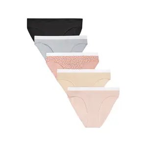Hanes Originals Girls' Tween Bikini Underwear Assorted 5-pack Multi Pack Comfortable Fit Soft Stretch Fabric Breathable Gognbk
