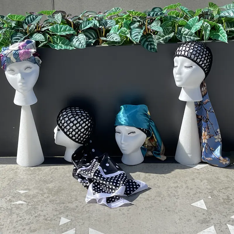 2-IN-1 HANDMADE Hairnet/Scarf is Designed for ~ Fast Wrapping~ Maintains Shine~ Easy to Use~ Eliminates Need for Multiple Wraps~ Ideal for Long Lasting Silk Press