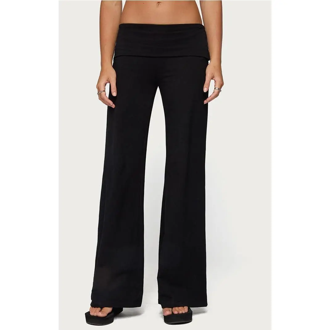 Edikted Women's Angel Energy Sequin Foldover Pants