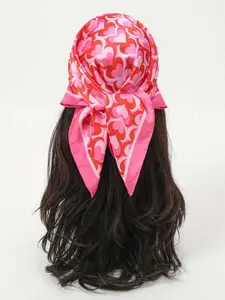 Women's Fashion Vintage Heart-Shaped Scarf, Heart Pattern, Spring Summer New Style 70cm Small Silk Shawl, Neck Tie Accessory, Valentine's Day Gift