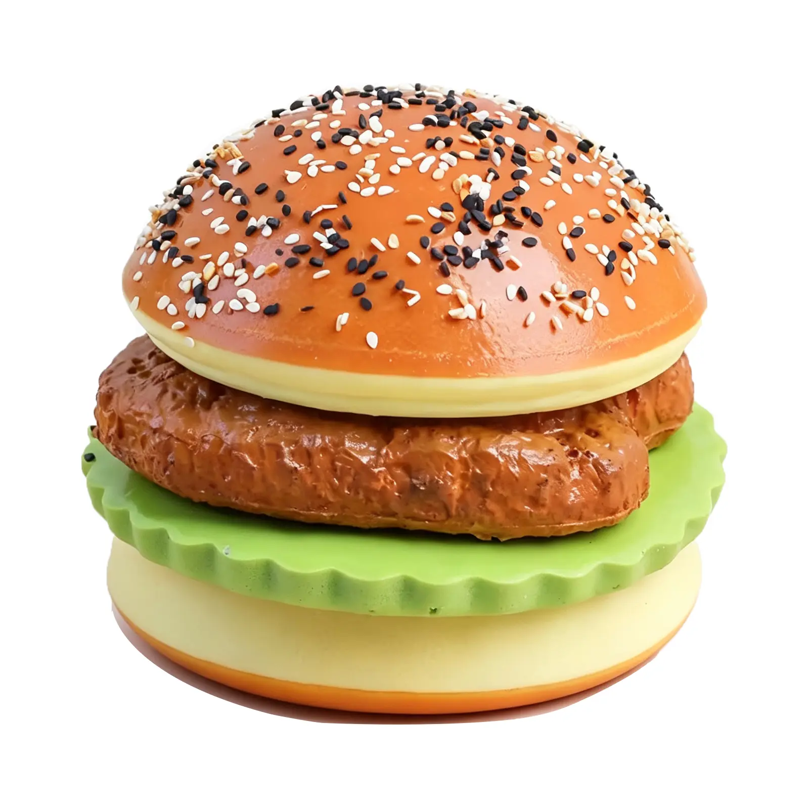 Squishies 4 Layers Hamburger Slow Rising Squishy Toy Realistic Fake Simulation Burger Play Food Squeeze Toys for Kids and Adults