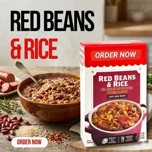 One-Pot Red Beans & Rice Mix with Vegetables and Savory Seasoning, Quick Cook Meal Solution, 8oz Pack
