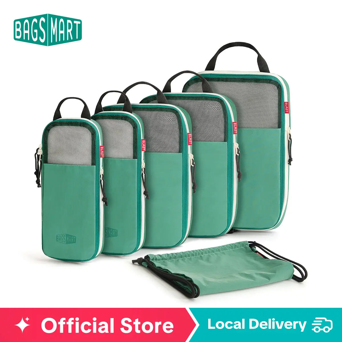 BAGSMART Blast 6PCS Compression Travel Packing Cubes – Travel Organizer Set for Suitcases, Compresses to Maximize Space, Ideal for Travel TikTokShopfa