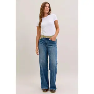 MR Column Straight Jeans with Corduroy Waist