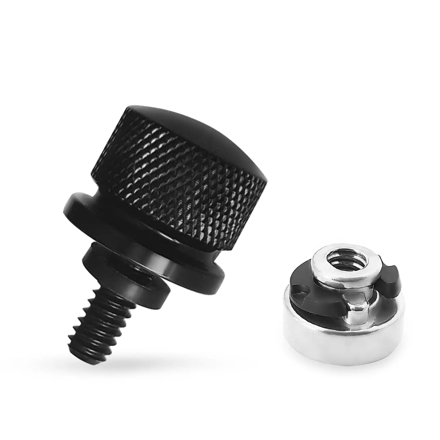 304 Stainless Steel Motorcycle Rear Seat Bolt Screw & Fender Nut Kit, Exquisite Workmanship Vehicle Fastener, Compatible with Harley Davidson Glide, Electra, CVO Models, Automotive Motorcycle Accessory, Diamond-Like Knurled Design, 1 Seat Bolt And 1 Nut K